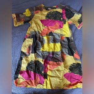 Colorful linen babydoll dress